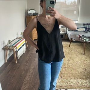 Free people lace insert tank top